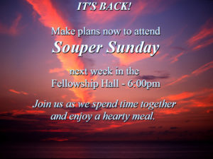 Souper Sunday is back