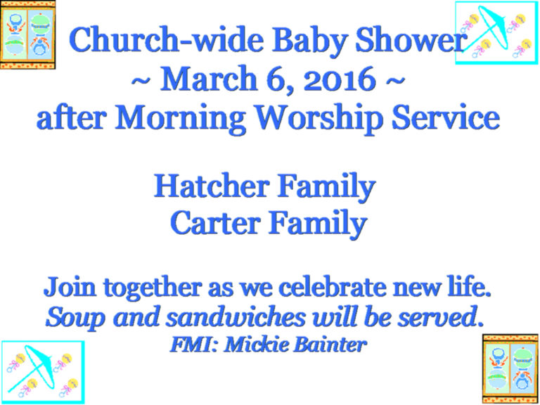 Baby Shower – March 6, 2016